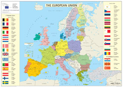 Подробная карта членов Европейского союза.