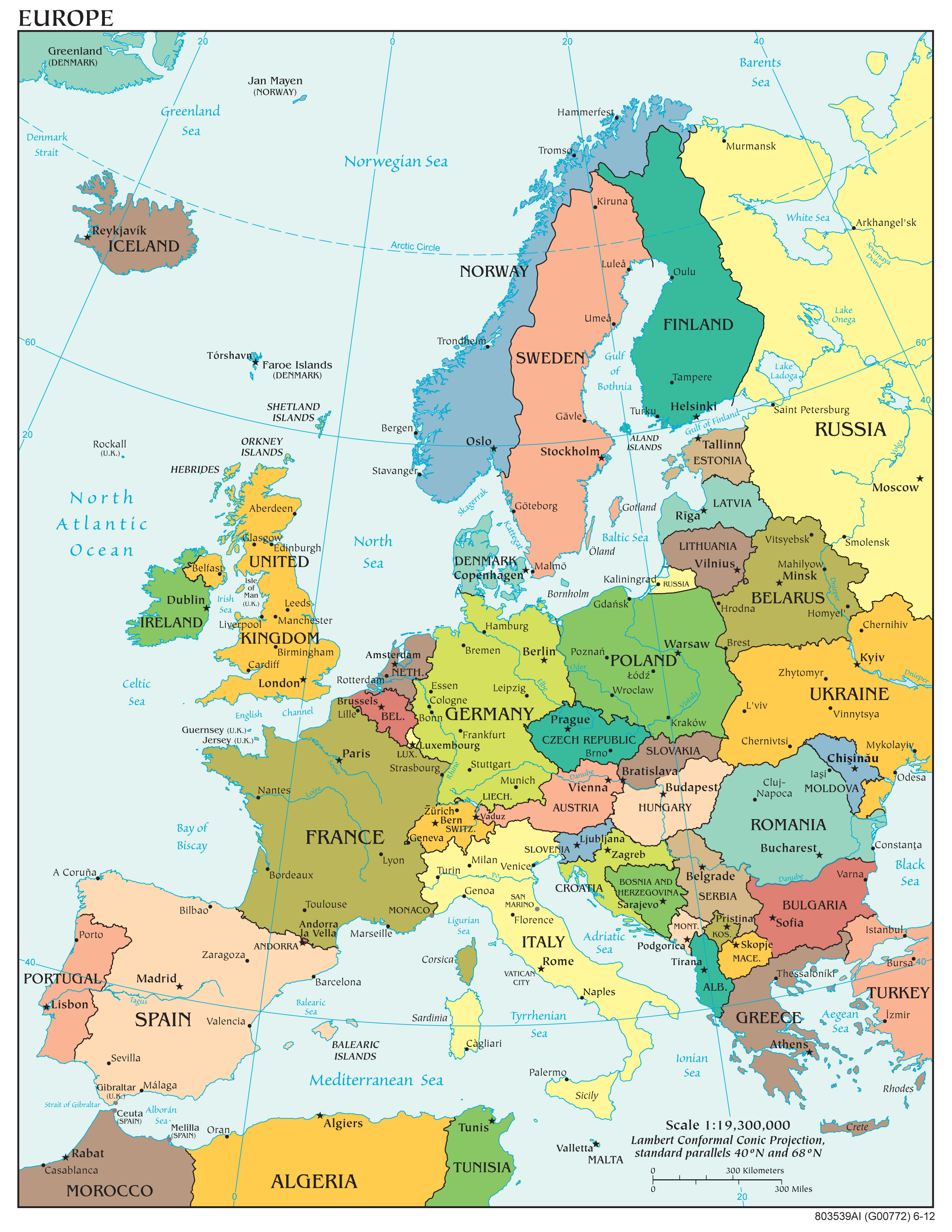 Карты Европы