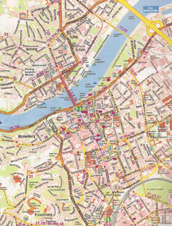 Карта дорог центральной части Линца.