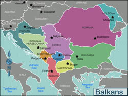 Большая карта регионов Балкан.