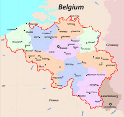 Детальная административная карта Бельгии.