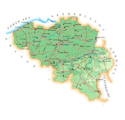 Детальная автодорожная карта Бельгии с городами.