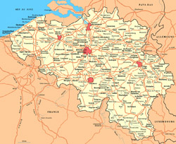 Карта автомобильных дорог Бельгии.