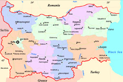 Детальная административная карта Болгарии.