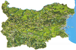 Детальная туристическая карта Болгарии.