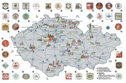 Подробная карта пивных марок Чехии.