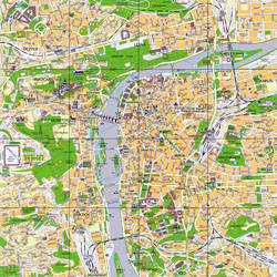 Подробная туристическая карта центра Праги.