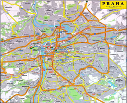 Карта дорог Праги.