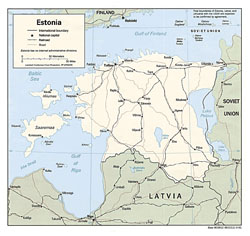 Политическая карта Эстонии.