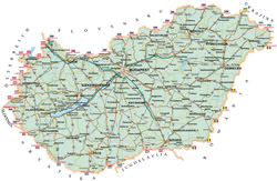 Автодорожная карта Венгрии.