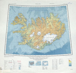 Подробная топографическая карта Исландии.