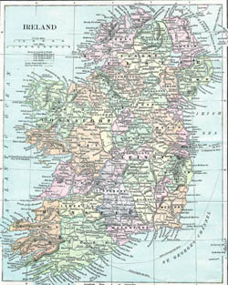 Старая карта Ирландии.