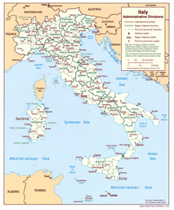 Административная карта Италии.