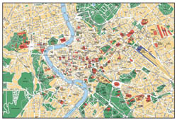 Детальная туристическая карта Рима.