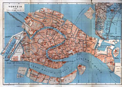 Большая старая карта Венеции - 1913-го года.