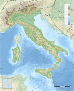 Физическая карта Италии.