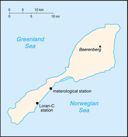 Маленькая карта острова Ян-Майен.