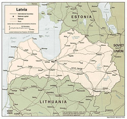 Политическая карта Латвии.