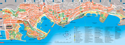Большая туристическая карта Монако.