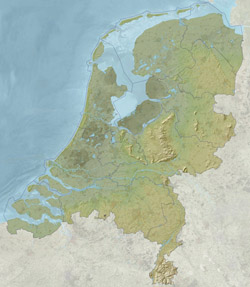 Детальная карта рельефа Голландии.