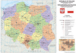 Большая административная карта Польши.