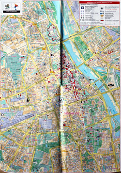 Карта-путеводитель по Варшаве.