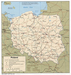 Политическая и административная карта Польши.