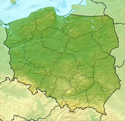 Карта рельефа Польши.