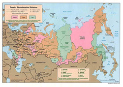 Административная карта России.