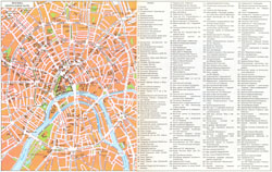 Подробная туристическая карта центральной части Москвы (Туристическая карта центра Москвы).