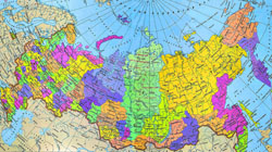 Политическая и административная карта России с городами.