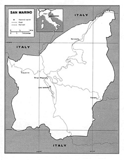 Политическая карта Сан-Марино.