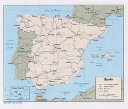 Политическая карта Испании.
