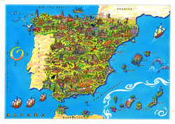 Туристическая карта Испании.