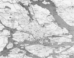 Детальная старая карта Стокгольма - 1912-го года.