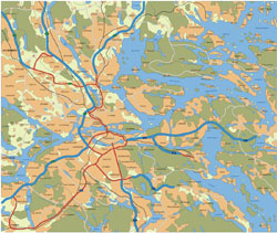 Карта проезда через Стокгольм.