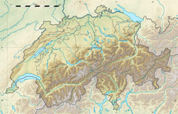 Карта рельефа Швейцарии.