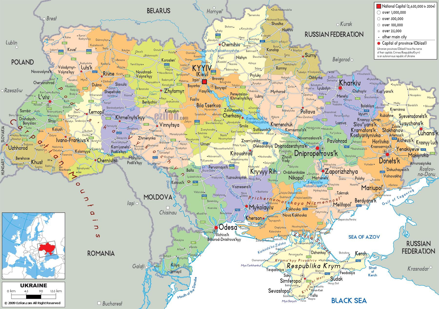 Карты Украины
