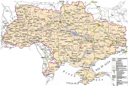 Карта международных сообщений Украины.