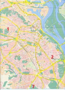 Большая подробная карта улиц центральной части Киева.