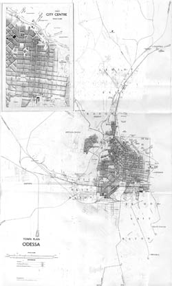 Подробная старая карта Одессы 1961-го года.