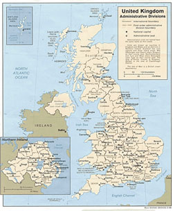 Административная карта Великобритании.