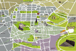 Подробная туристическая карта центральной части г. Эдинбург.
