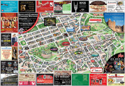 Большая детальная туристическая и информационная карта центра Эдинбурга.