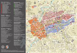 Большая подробная туристическая карта Эдинбурга.