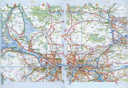 Большая детальная карта автомобильных дорог Глазго и его окрестностей.