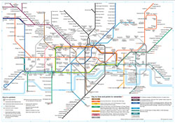 Подробная карта Лондонского метро.