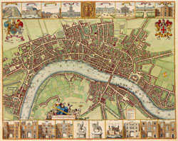 Большая подробная карта Лондона 17-го столетия.