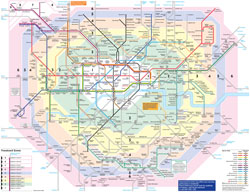 Большая подробная карта общественного транспорта Лондона.