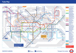 Большая подробная карта Лондонской подземки.